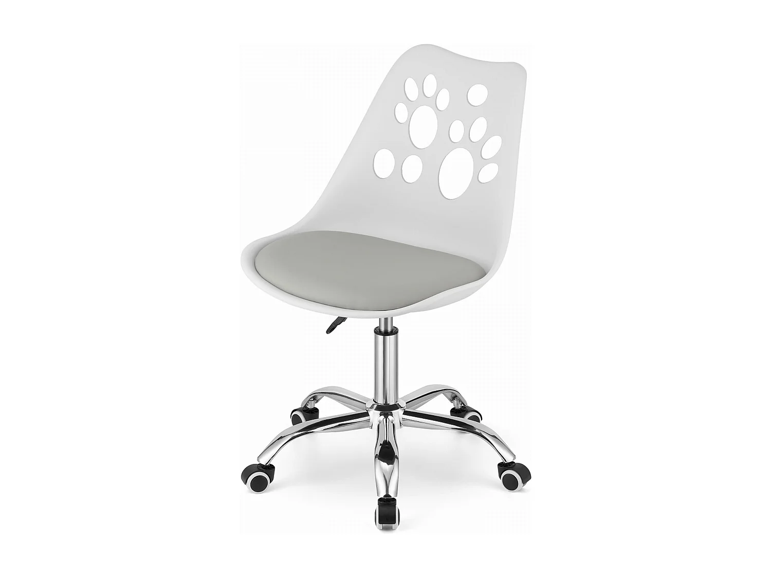 Chaise pivotante PRINT - blanc et gris