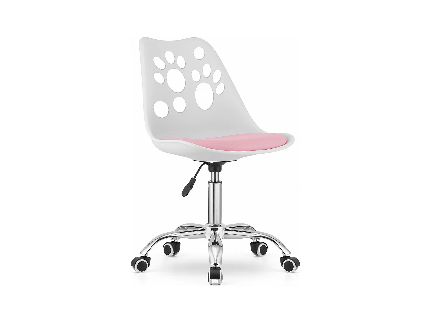 Chaise pivotante PRINT - blanche et rose