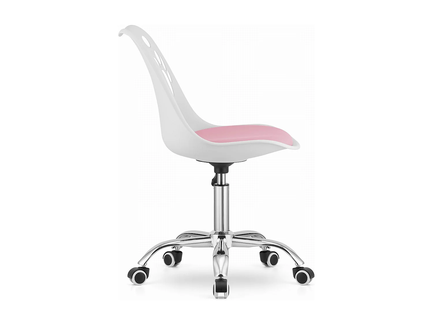 Chaise pivotante PRINT - blanche et rose