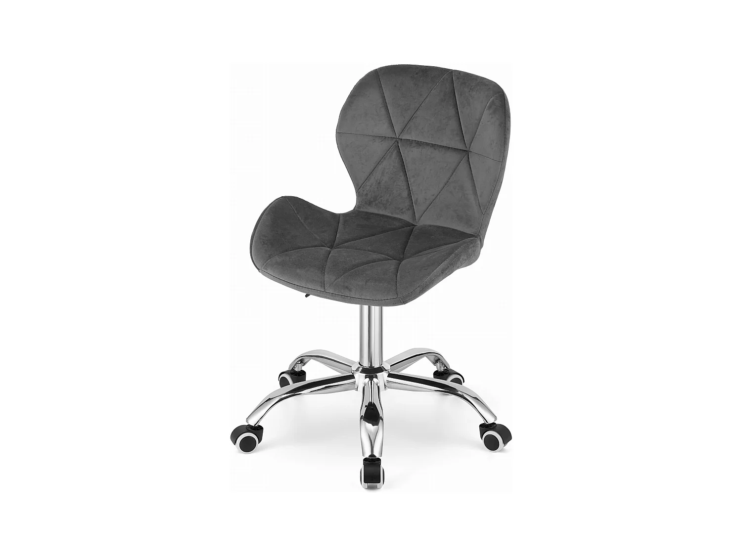 AVOLA fauteuil pivotant en velours - gris foncé