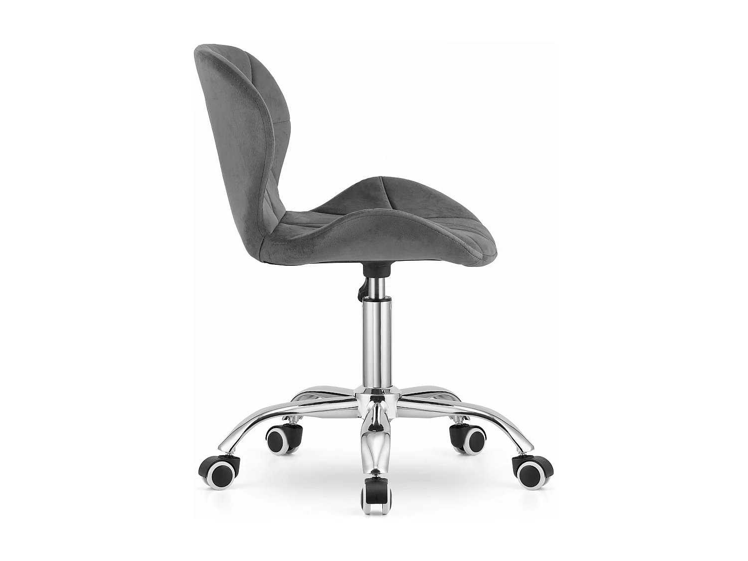AVOLA fauteuil pivotant en velours - gris foncé