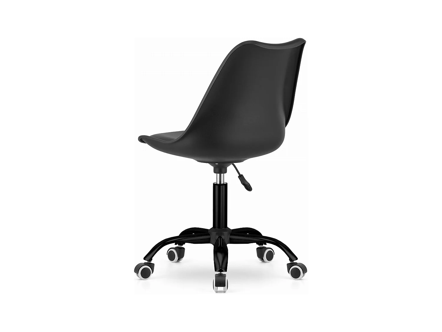 Chaise pivotante ANDRIA - base noire, noir-noir