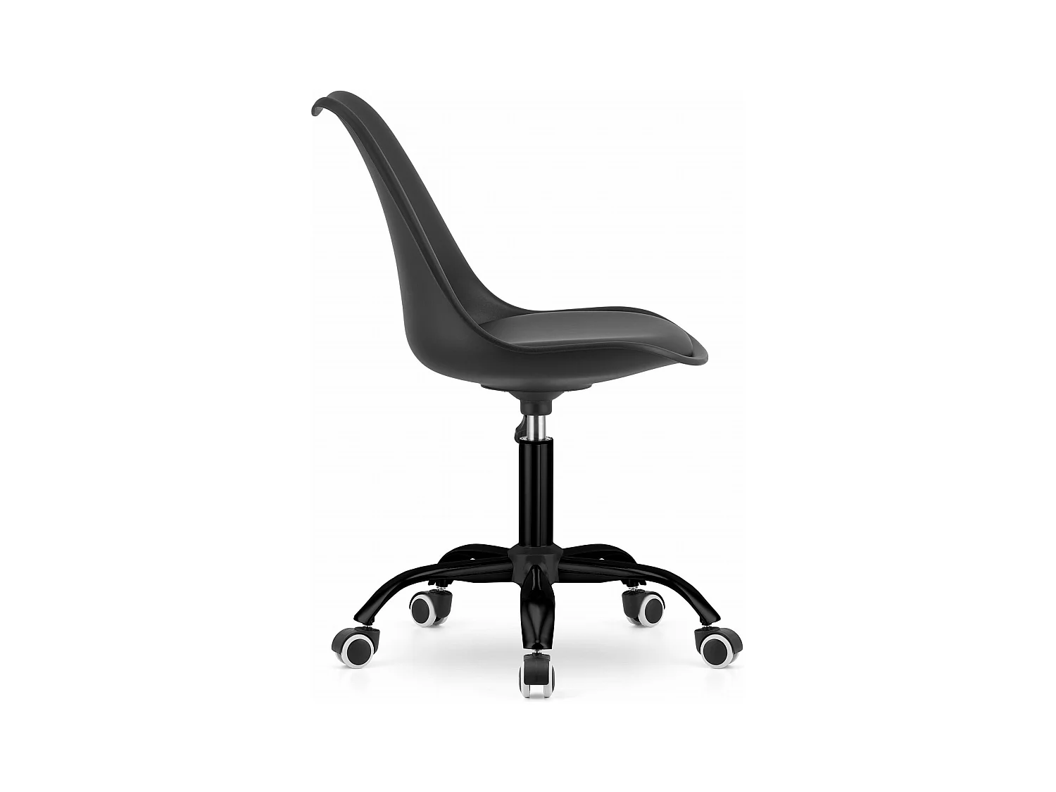 Chaise pivotante ANDRIA - base noire, noir-noir