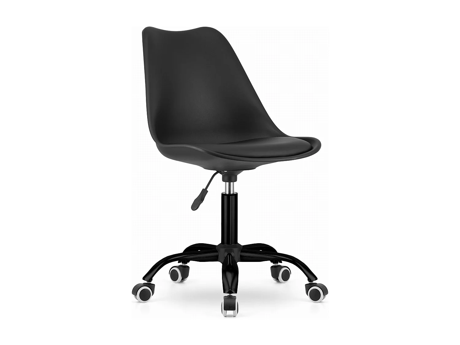 Chaise pivotante ANDRIA - base noire, noir-noir