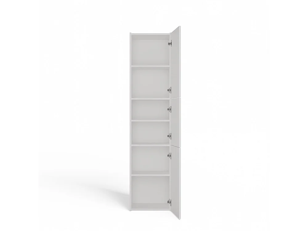 Szafka Łazienkowy Sara S43 |  Biała | 40x30x170 cm | Szafka 3 Drzwi, Półki