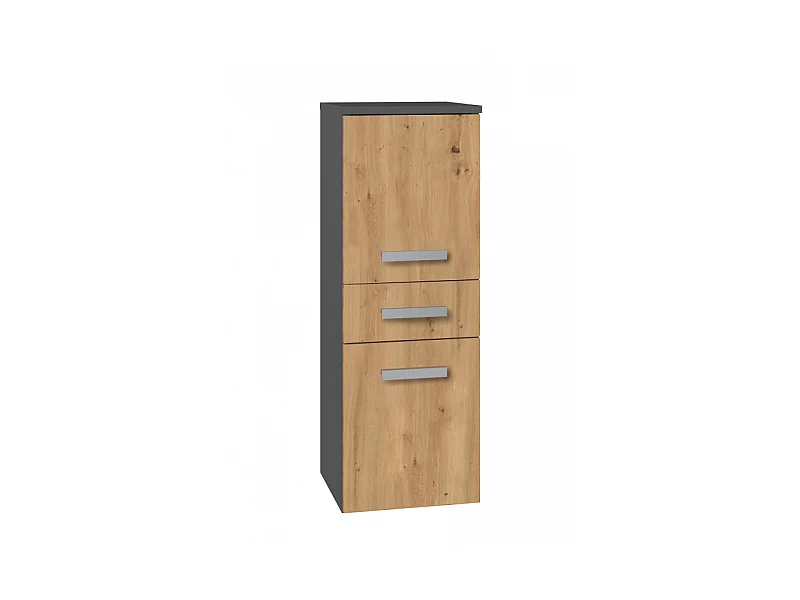 Słupek Łazienkowy Nel V DDS | Antracyt/Dąb Artisan |  30x30x85 cm |  Szafka z Szufladą