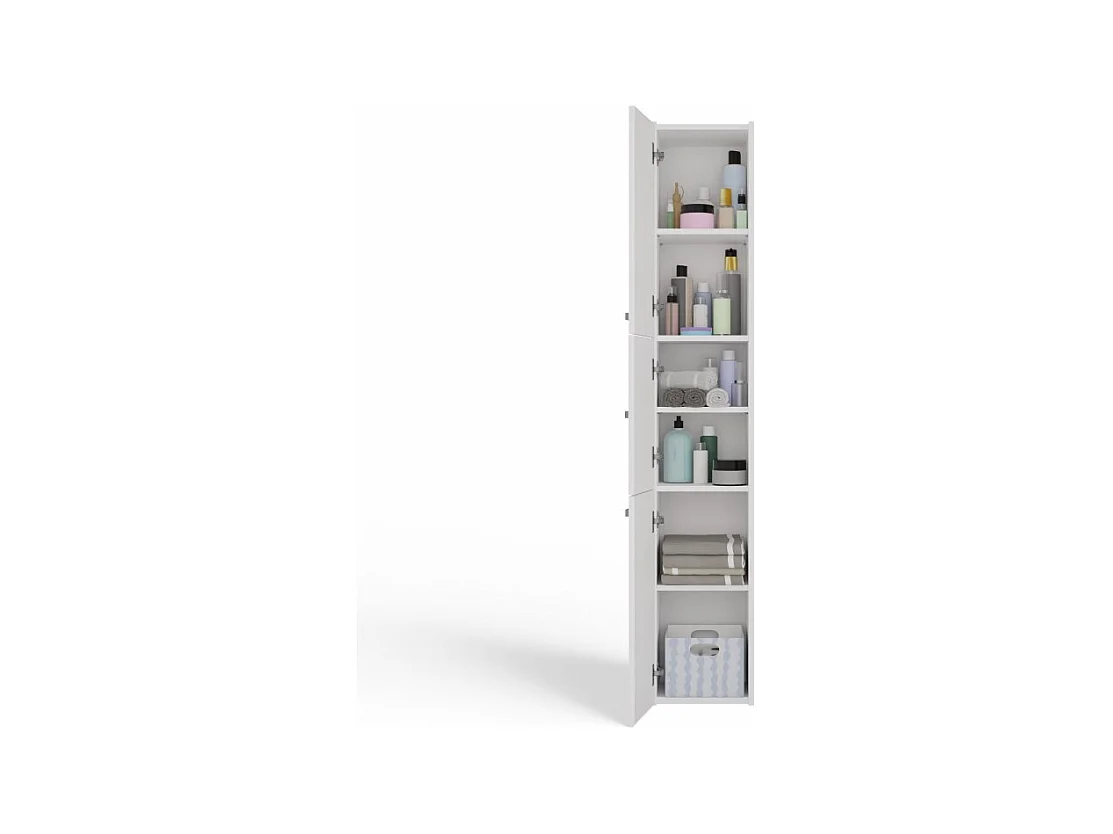 Szafka Łazienkowa SARA S33 | Biała | 30x30x170 cm | 3 Drzwi, Półki