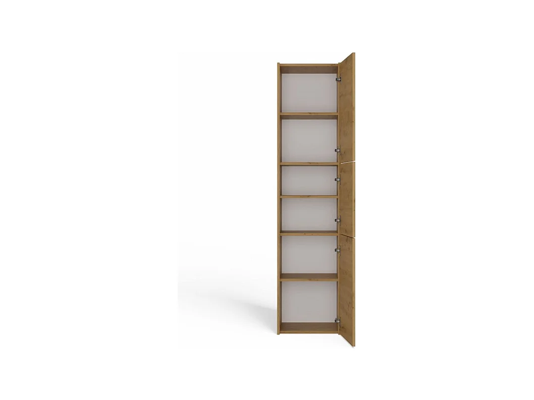 Szafka Łazienkowy Sara S43 | Dąb Artisan | 40x30x170 cm | Szafka 3 Drzwi, Półki