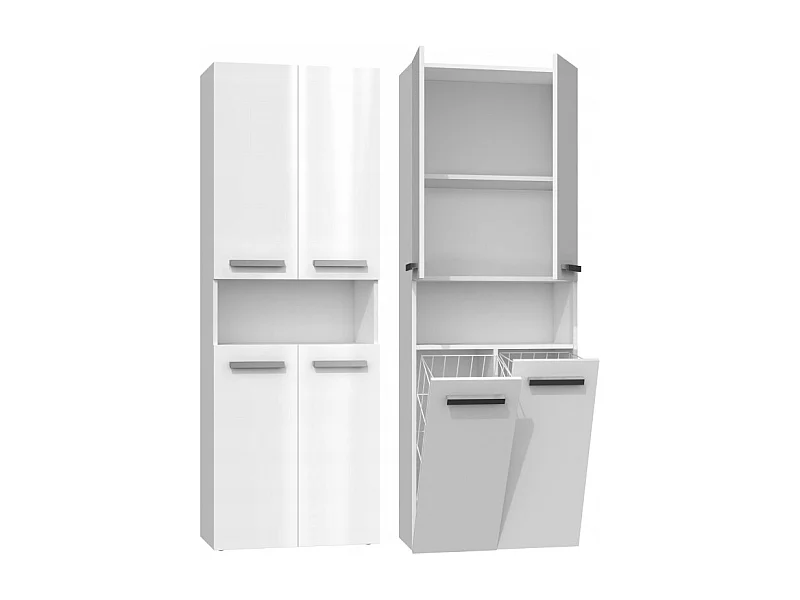 Nel 2C/DK étagère de salle de bains BLANC BRILLANT