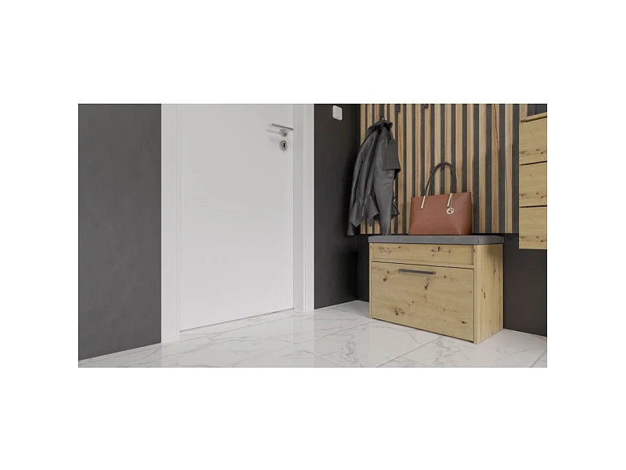 Szafka na Obuwie Parma MINI | Dąb Artisan |  60x35x49 cm | Szafka na obuwie z siedziskiem