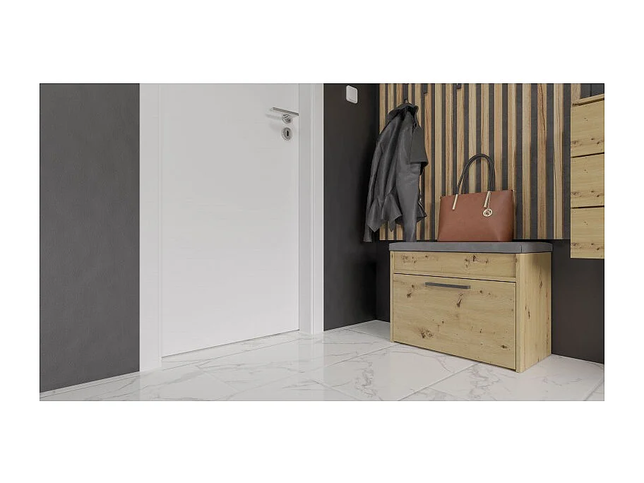 Szafka na Obuwie Parma MINI | Dąb Artisan |  60x35x49 cm | Szafka na obuwie z siedziskiem