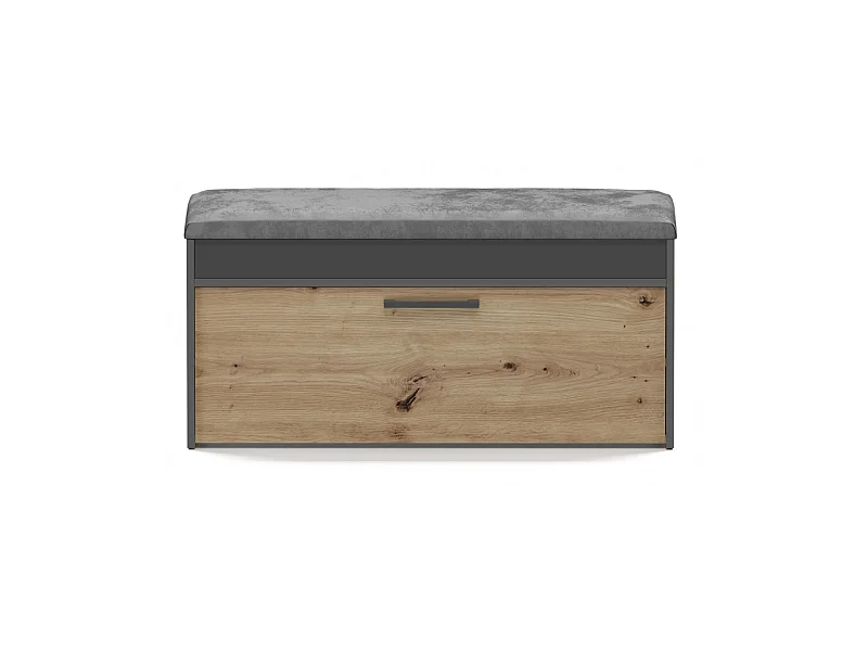Szafka na obuwie Parma | Antracyt/Dąb Artisan | 100x35x49 cm | Szafka na obuwie z siedziskiem i schowkiem