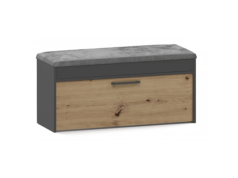 Szafka na obuwie Parma | Antracyt/Artisan | 100x35x49 cm | Szafka na obuwie z siedziskiem i schowkiem
