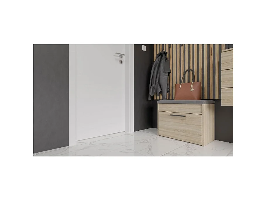 Szafka na Obuwie Parma MINI | Dąb Sonoma | 60x35x49 cm | Szafka na obuwie z siedziskiem