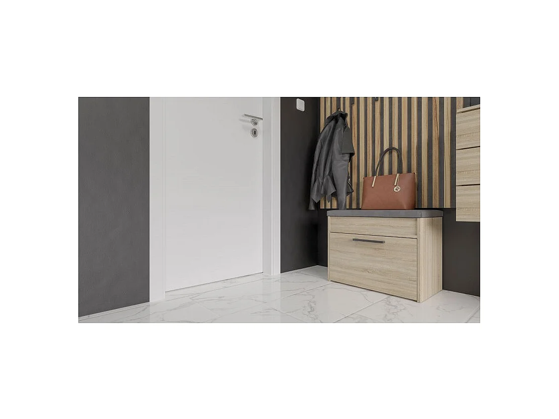 Szafka na Obuwie Parma MINI | Dąb Sonoma | 60x35x49 cm | Szafka na obuwie z siedziskiem