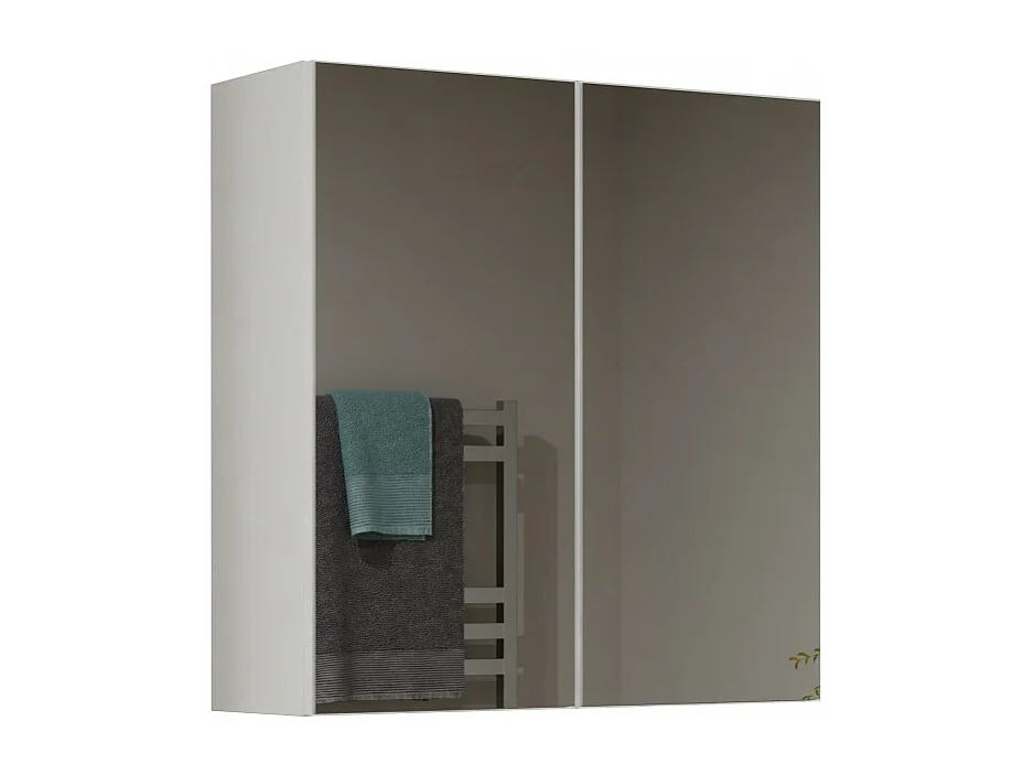 Szafka Łazienkowa Wisząca Pola 2DL | Biała | 60x22x60 cm | Szafka Łazienkowa z Lustem