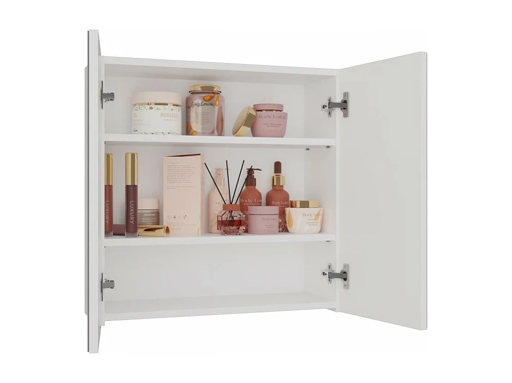 Szafka Łazienkowa Wisząca Pola 2DL | Biała | 60x22x60 cm | Szafka Łazienkowa z Lustem