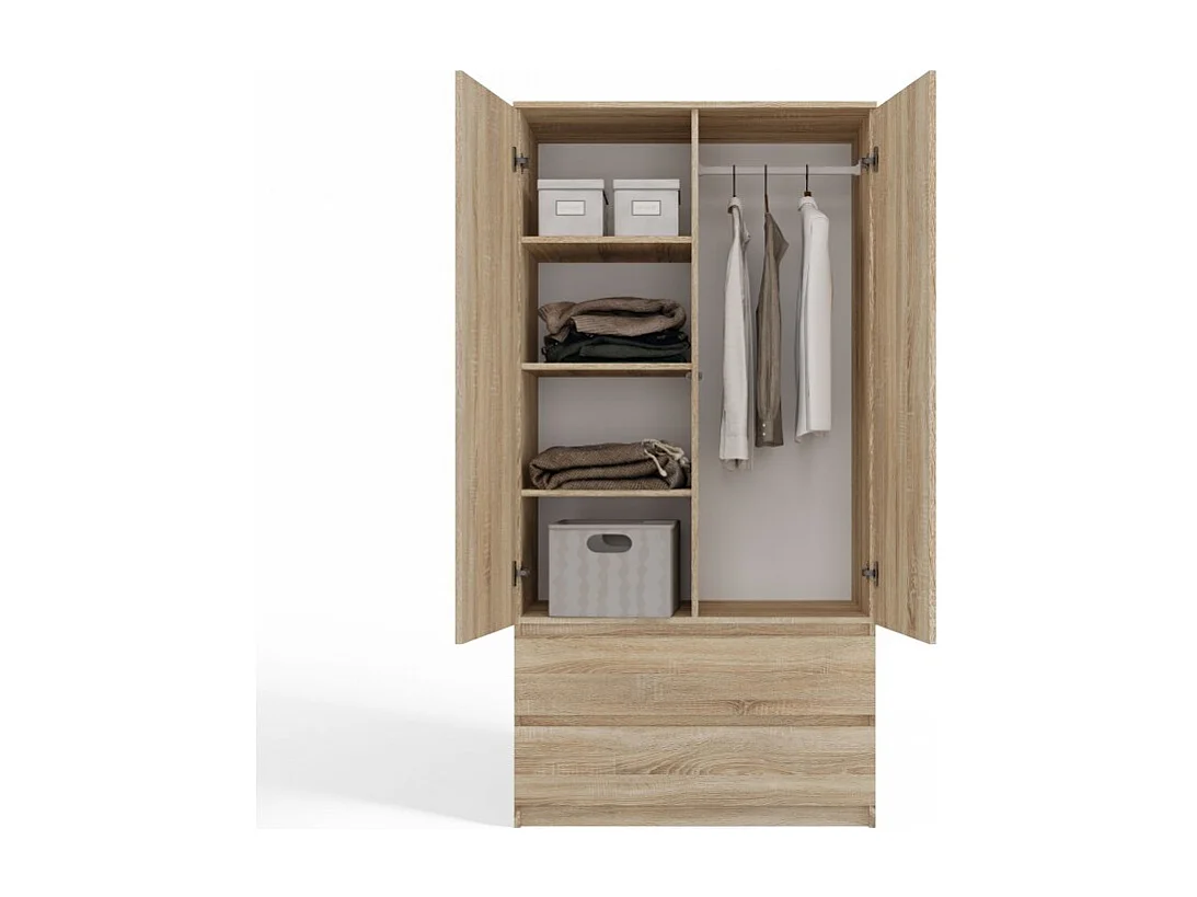 Szafa Malwa SS-90 | Dąb Sonoma  | 90x50x180 cm | Nowoczesna Szafa Dwudrzwiowa