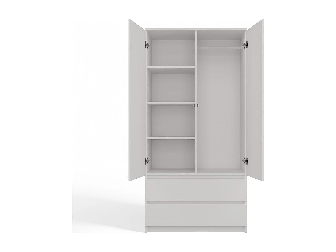 Szafa Malwa SS-90 | Biała | 90x50x180 cm | Nowoczesna Szafa Dwudrzwiowa