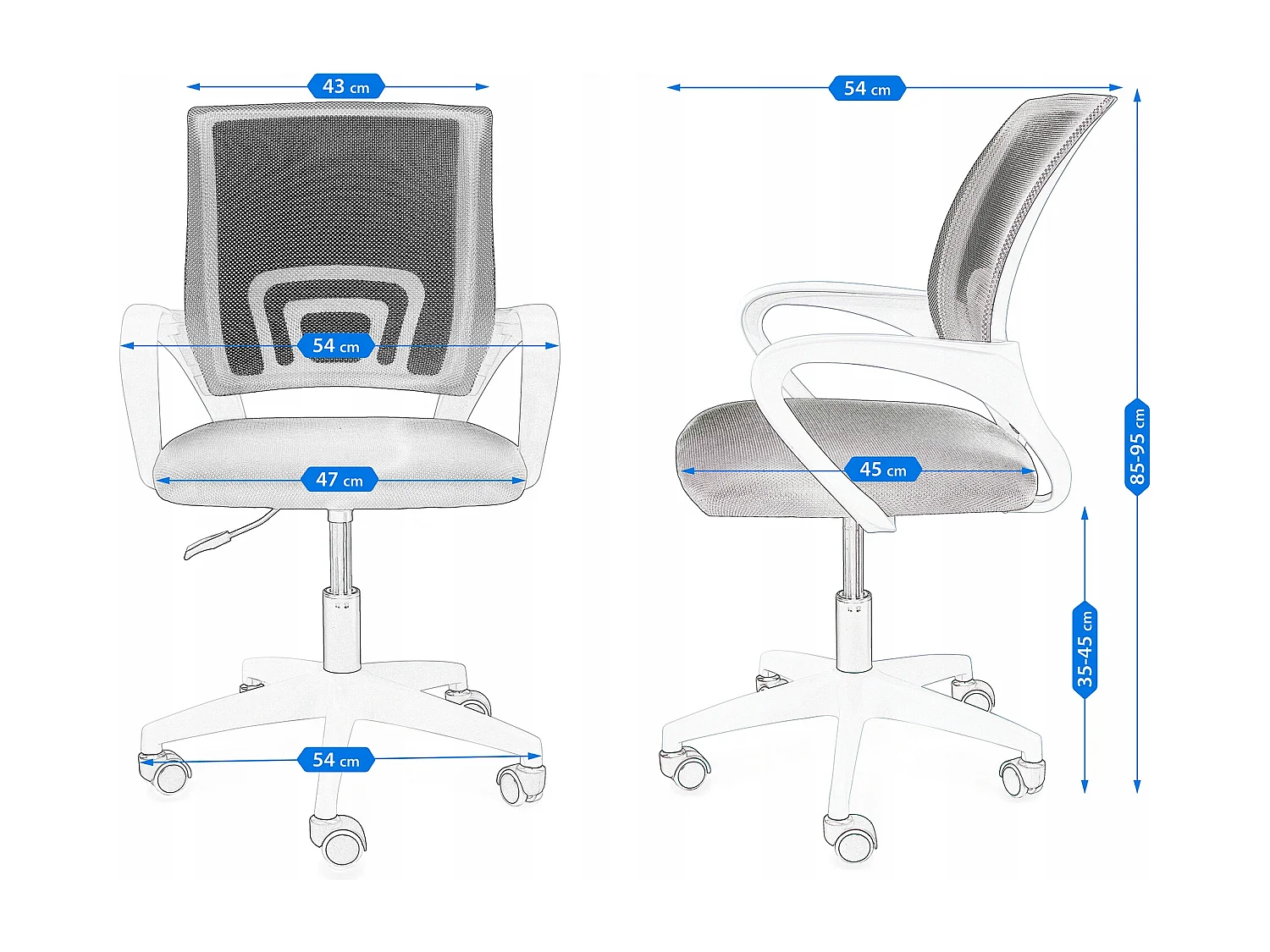 Chaise de bureau SMART grise