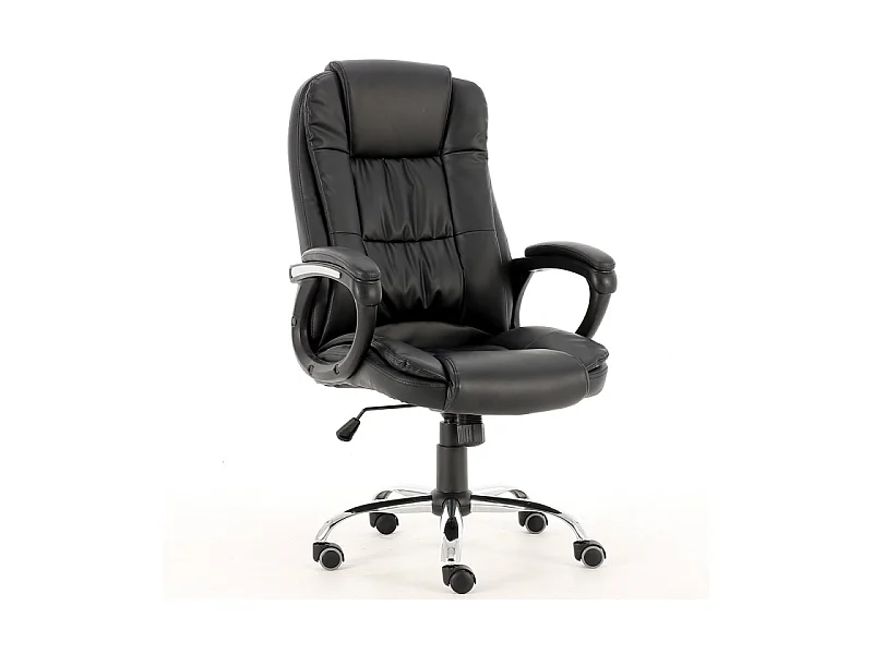 Fotel Obrotowy Idol | Czarny | 63x63x119 cm | Wygodne, Regulowane