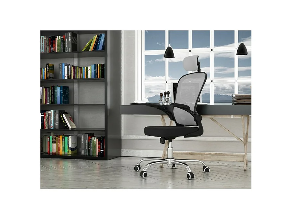 Fotel Obrotowy Dory | Szary | 65x62x122 |Podłokietniki, Zagłówek