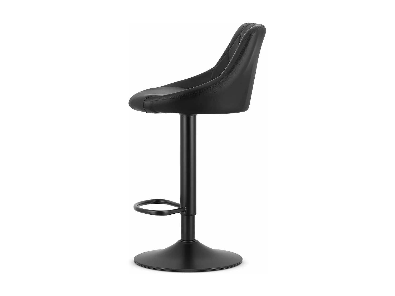 Tabouret KAST - éco-cuir noir / base noire