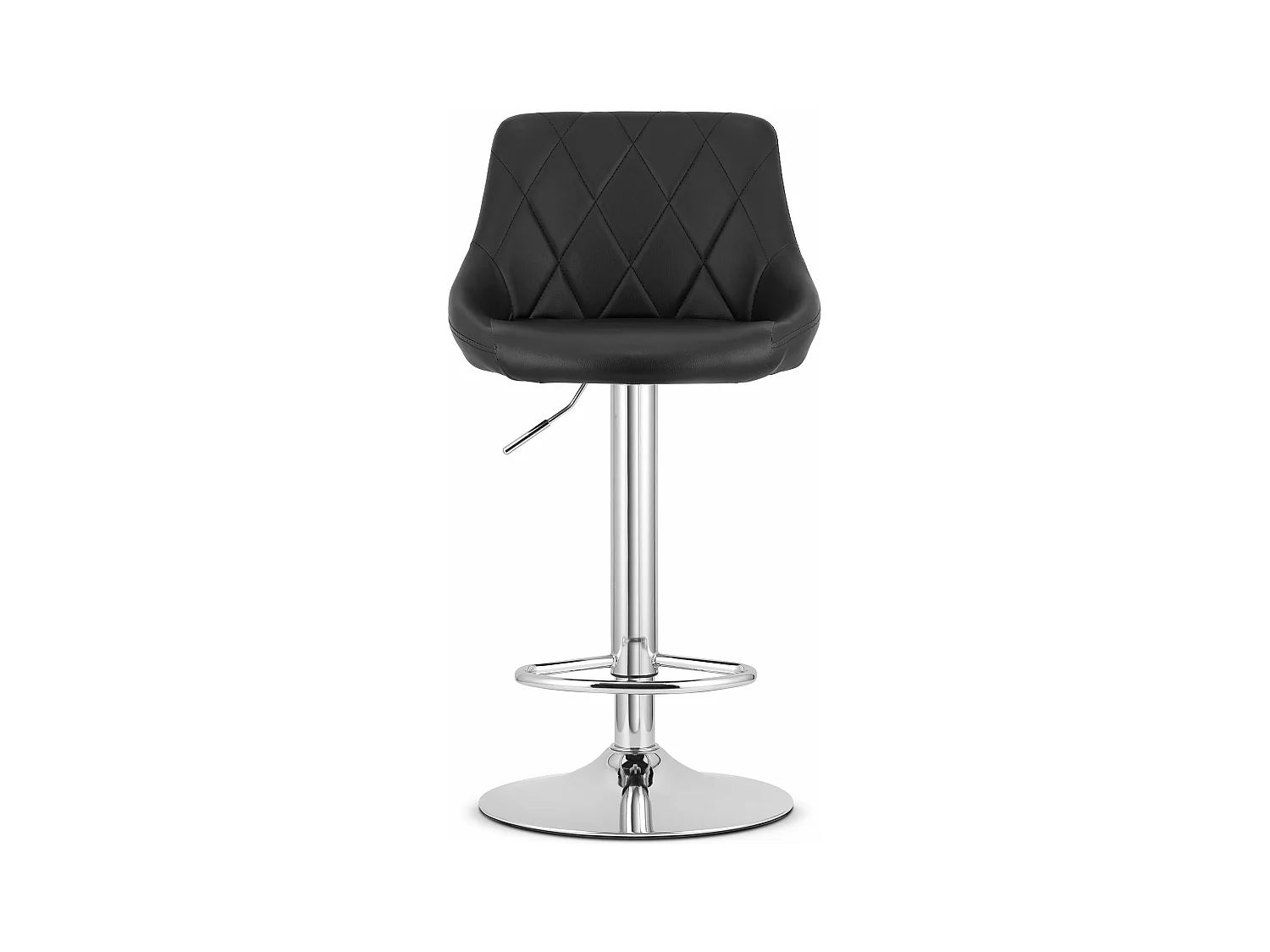 Tabouret KAST - éco-cuir noir / base chromée