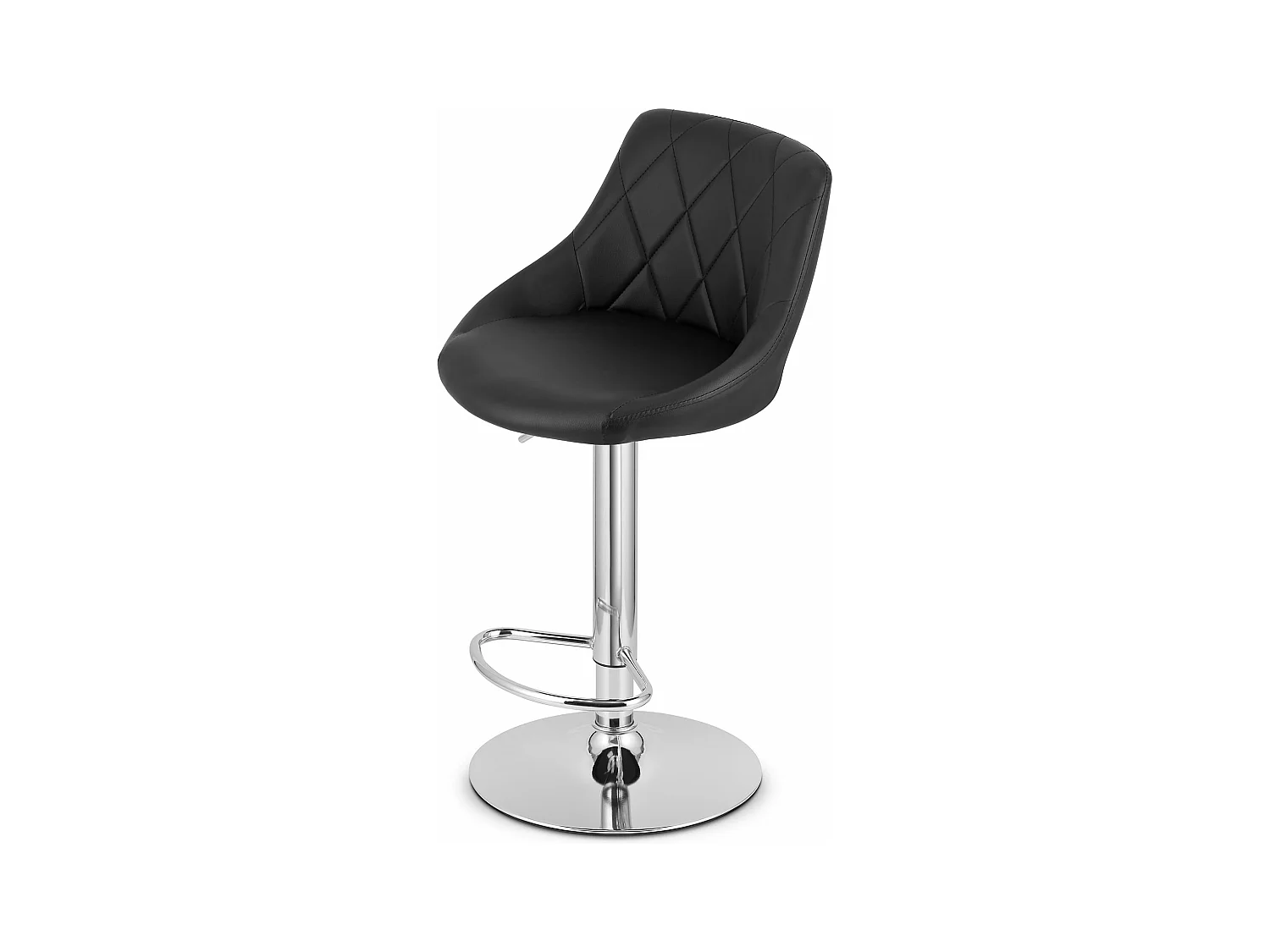 Tabouret KAST - éco-cuir noir / base chromée