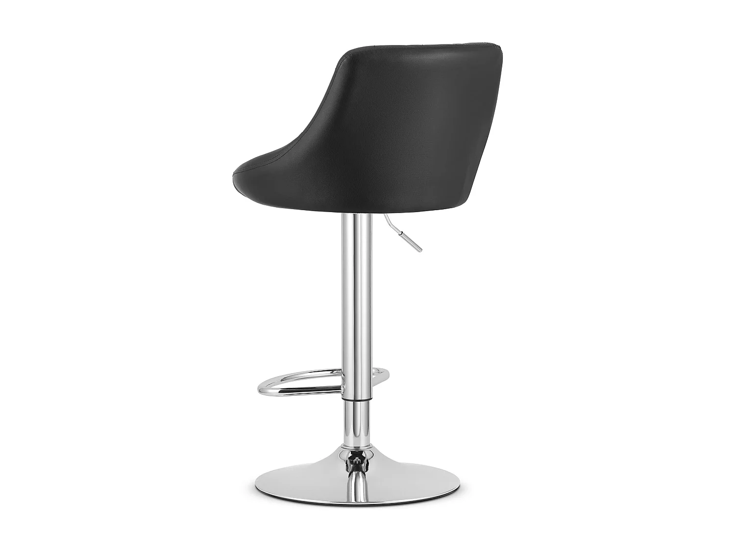 Tabouret KAST - éco-cuir noir / base chromée