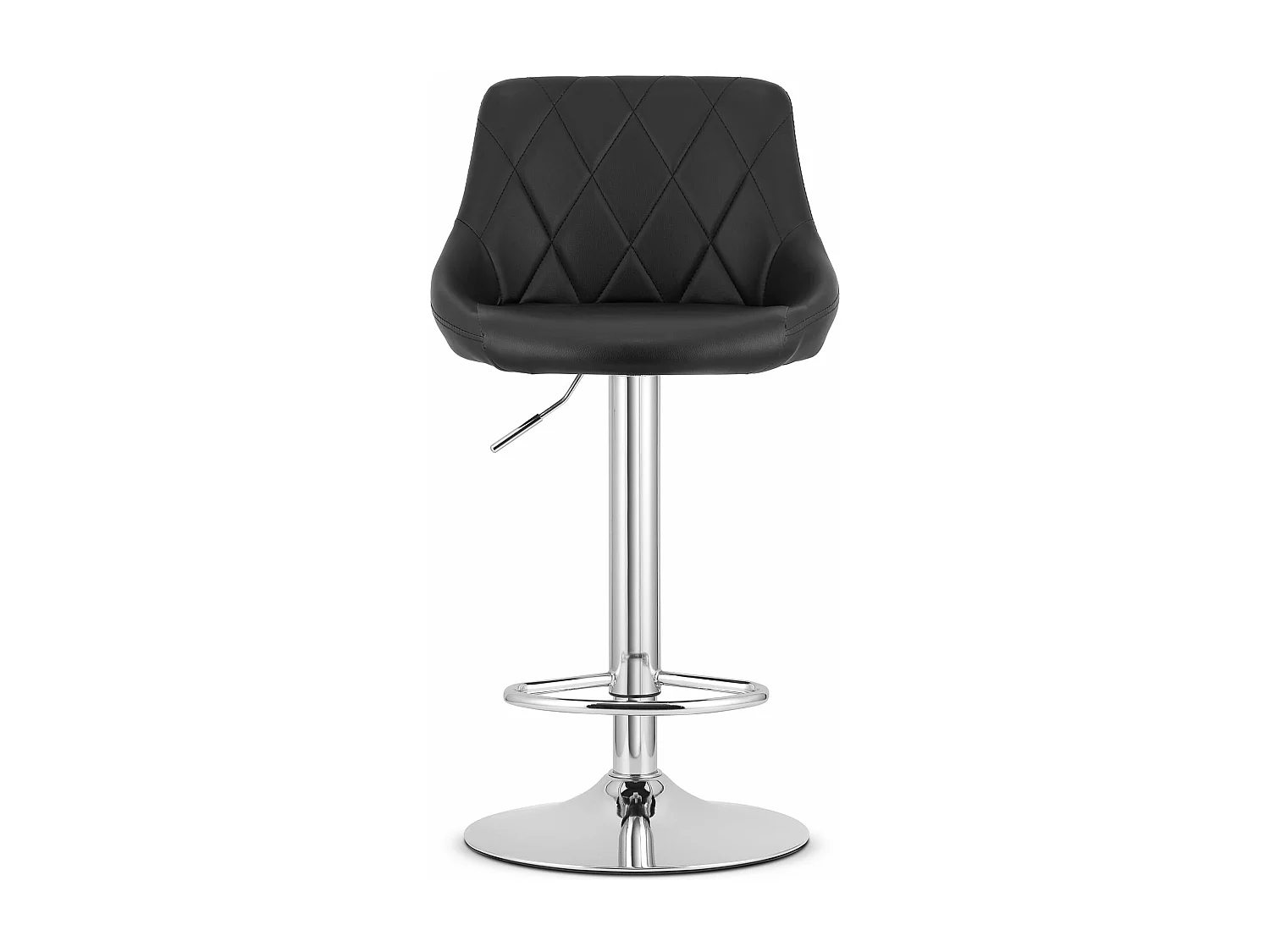 Tabouret KAST - éco-cuir noir / base chromée