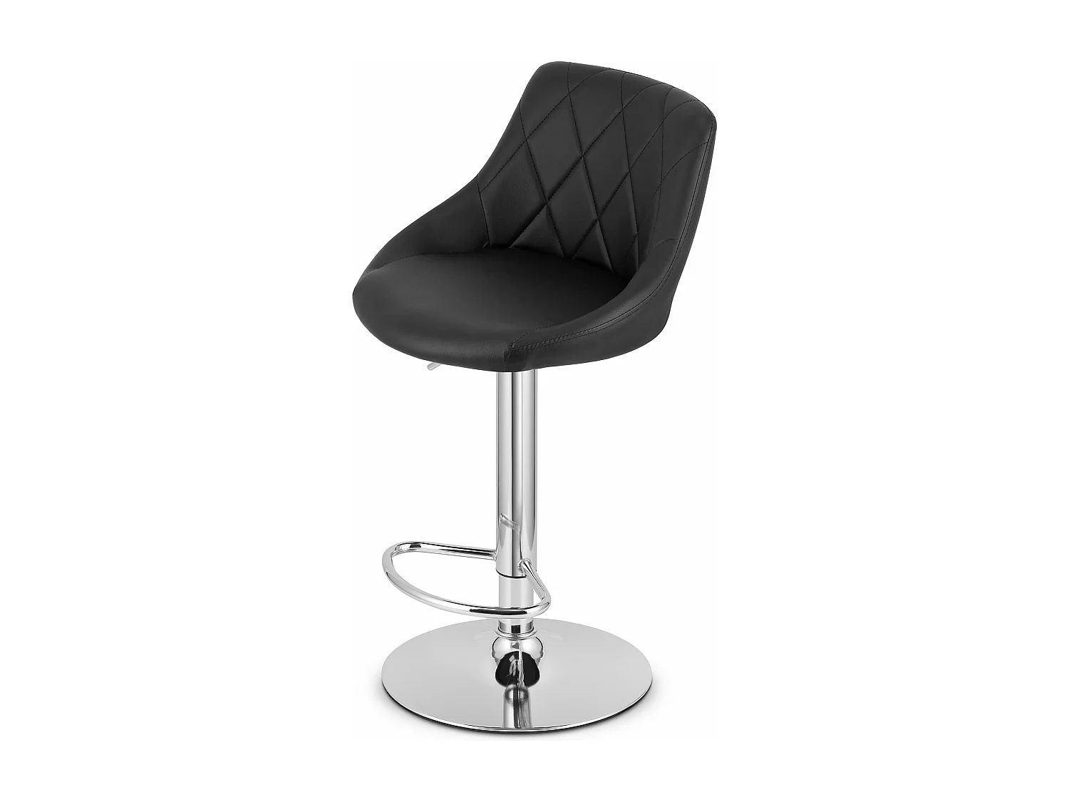Tabouret KAST - éco-cuir noir / base chromée