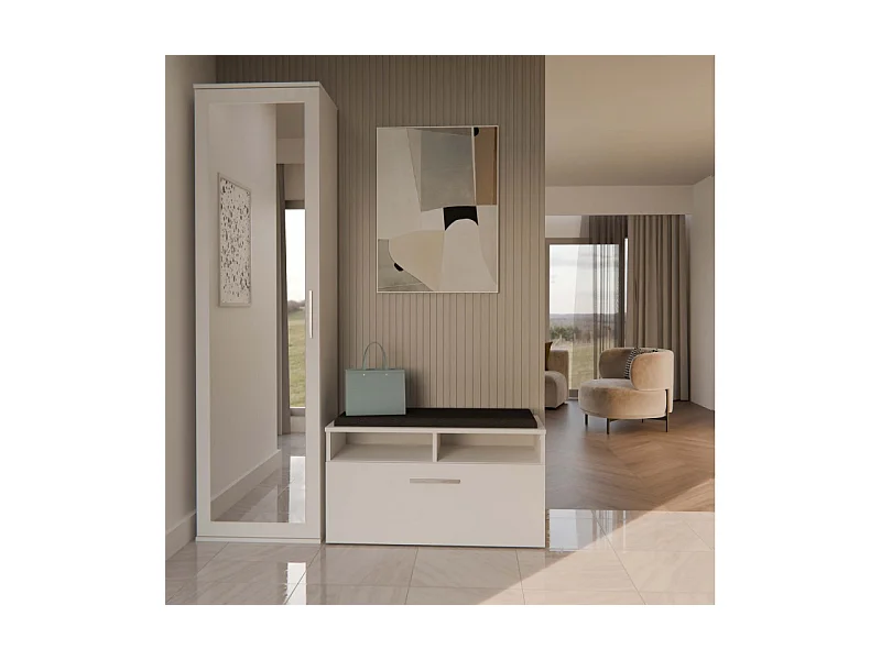 DUO MIROIR DE GARDE-ROBE BLANC MAT
