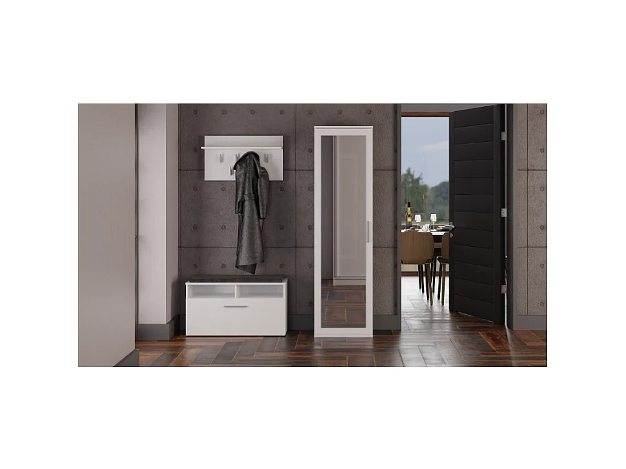 DUO MIROIR DE GARDE-ROBE BLANC MAT