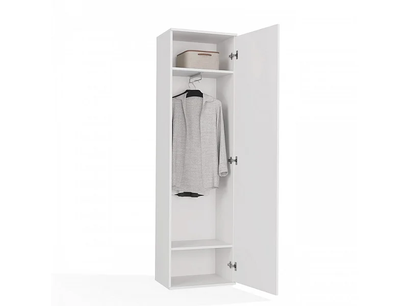 Szafa Duo | Biała | Nowoczesna Szafa z lustrem | 50x35x180 cm | Przedpokój