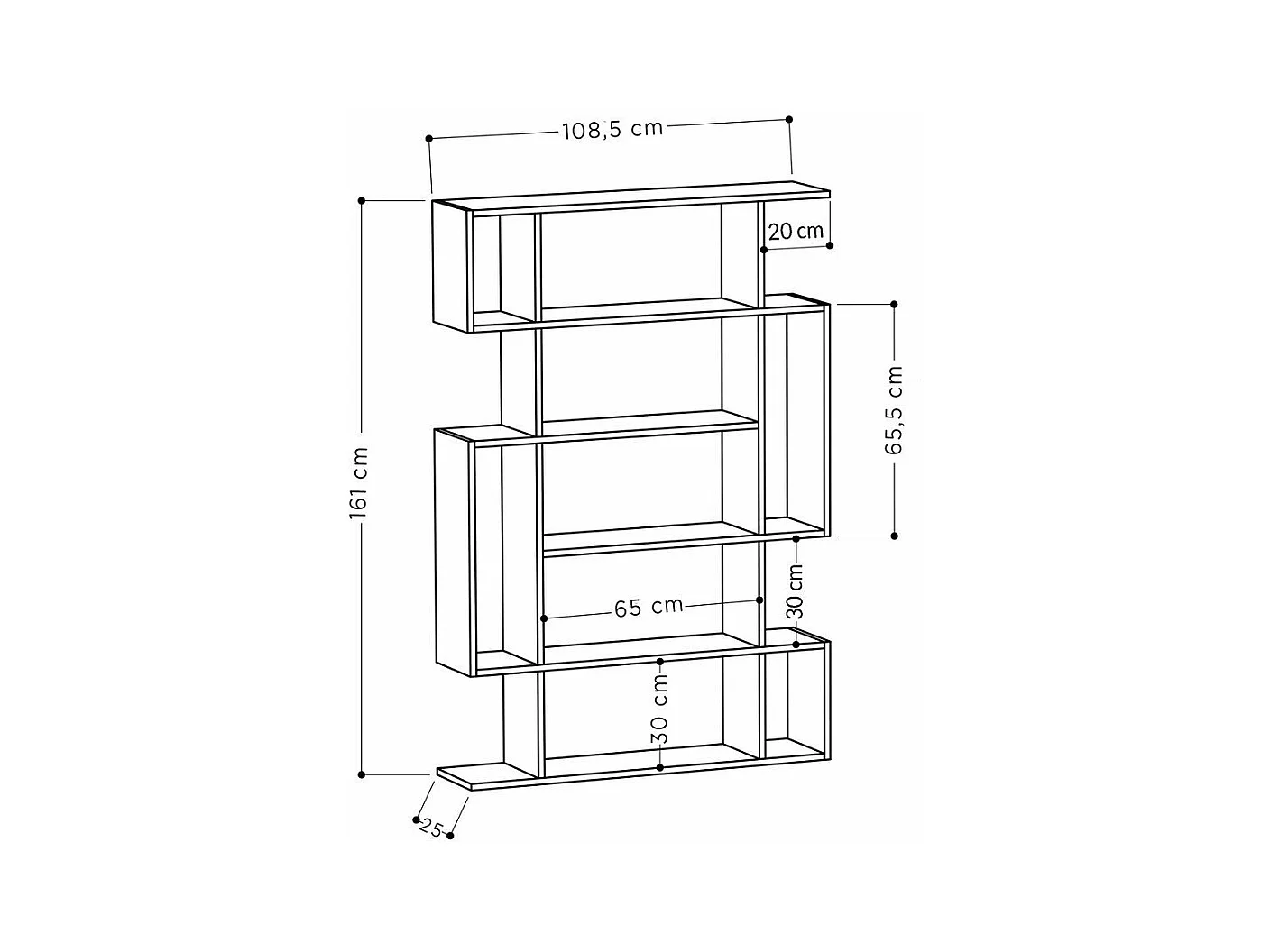 Etagère bibliothèque H161 cm - MITO