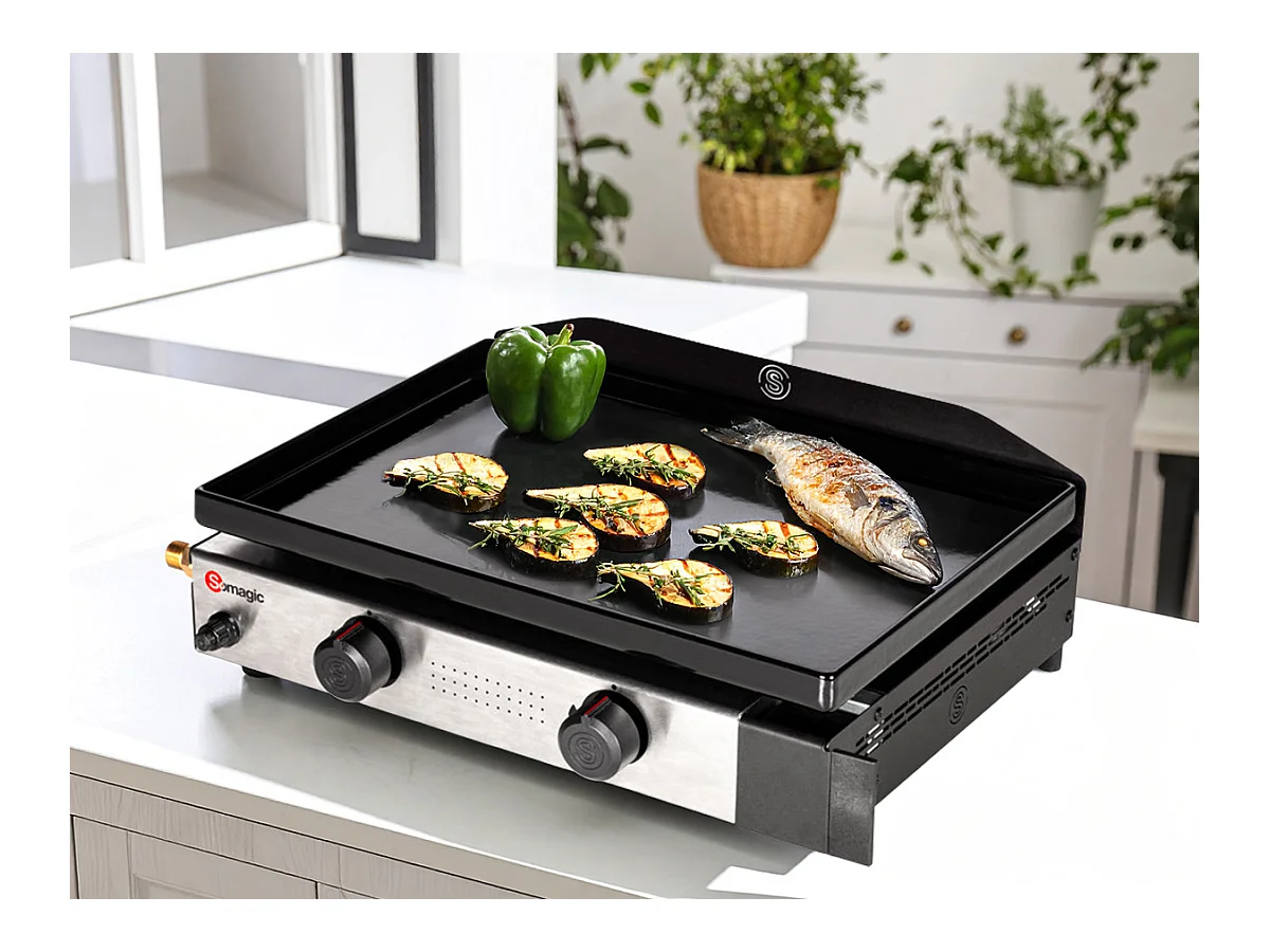 Plancha gaz à poser 2 brûleurs Solia 200 - Somagic