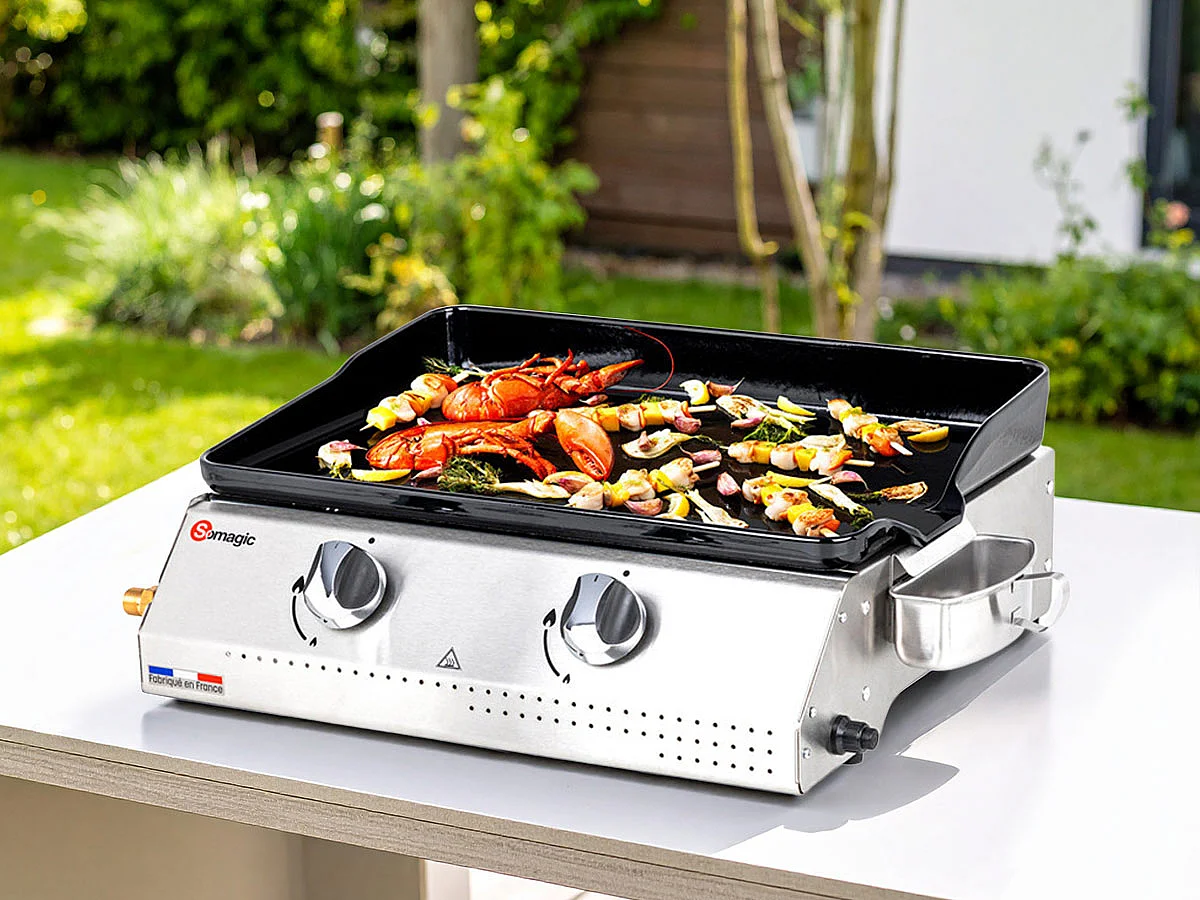 Plancha à gaz Vera 200 avec cuve en inox - Somagic