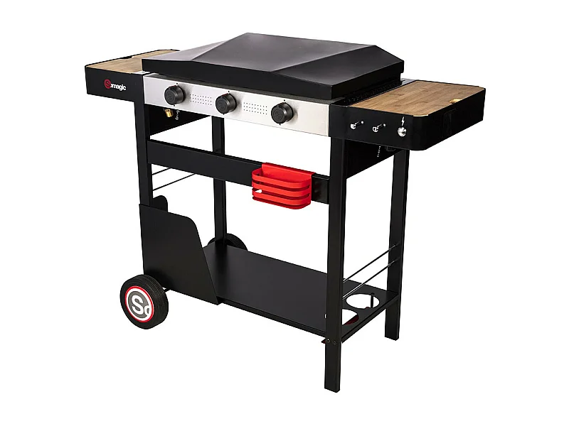 Plancha gaz sur chariot 3 brûleurs Solia 350 - Somagic