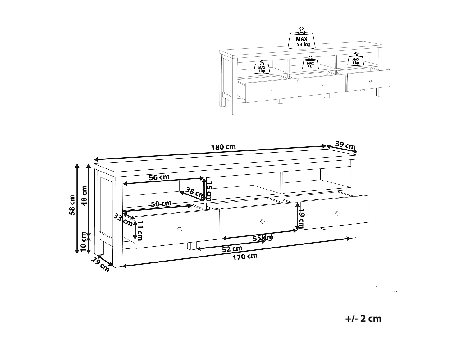 Szafka RTV INVERELL Biały