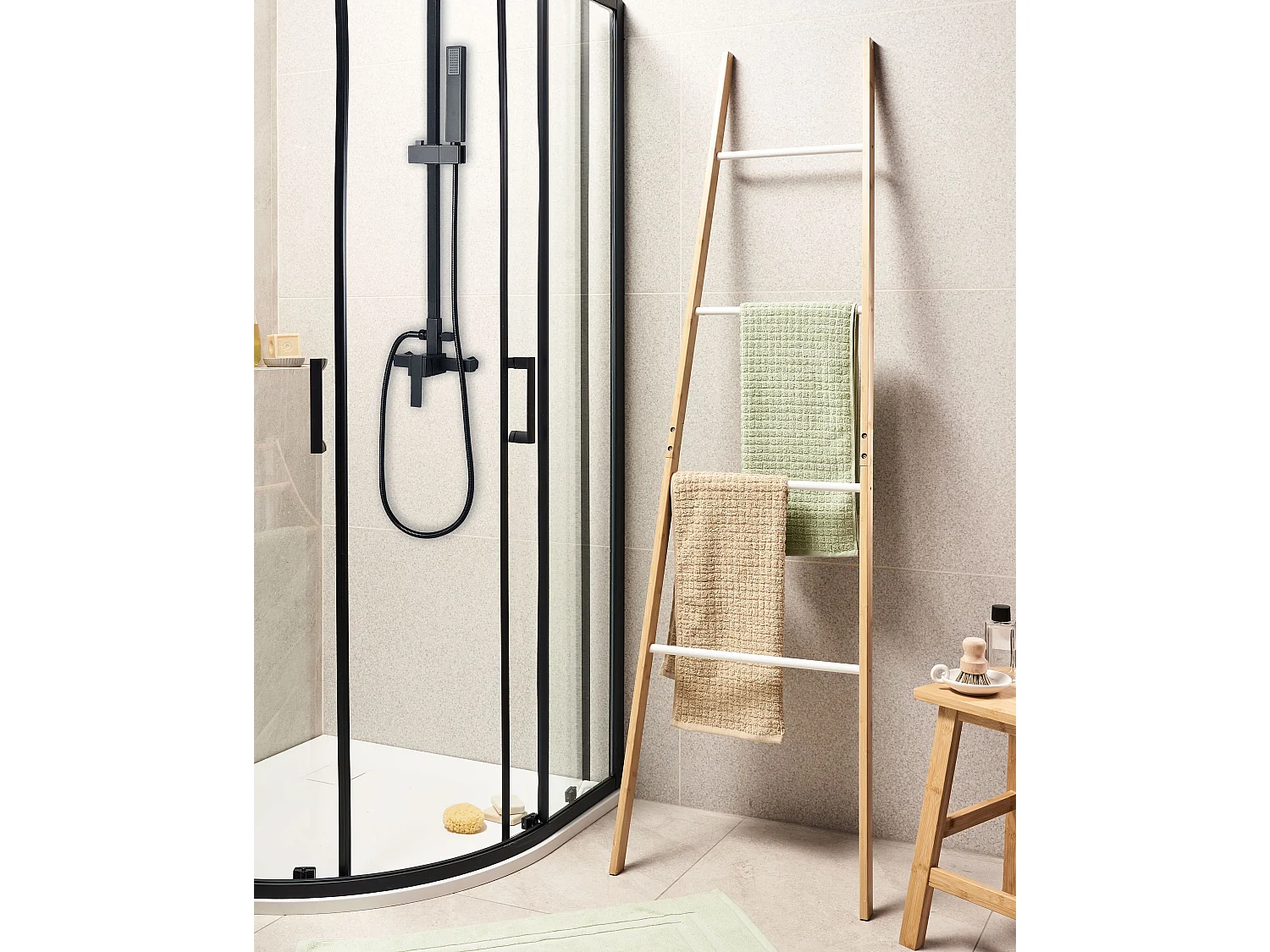 Towel Stand OTAVALO Bamboo Light Brown