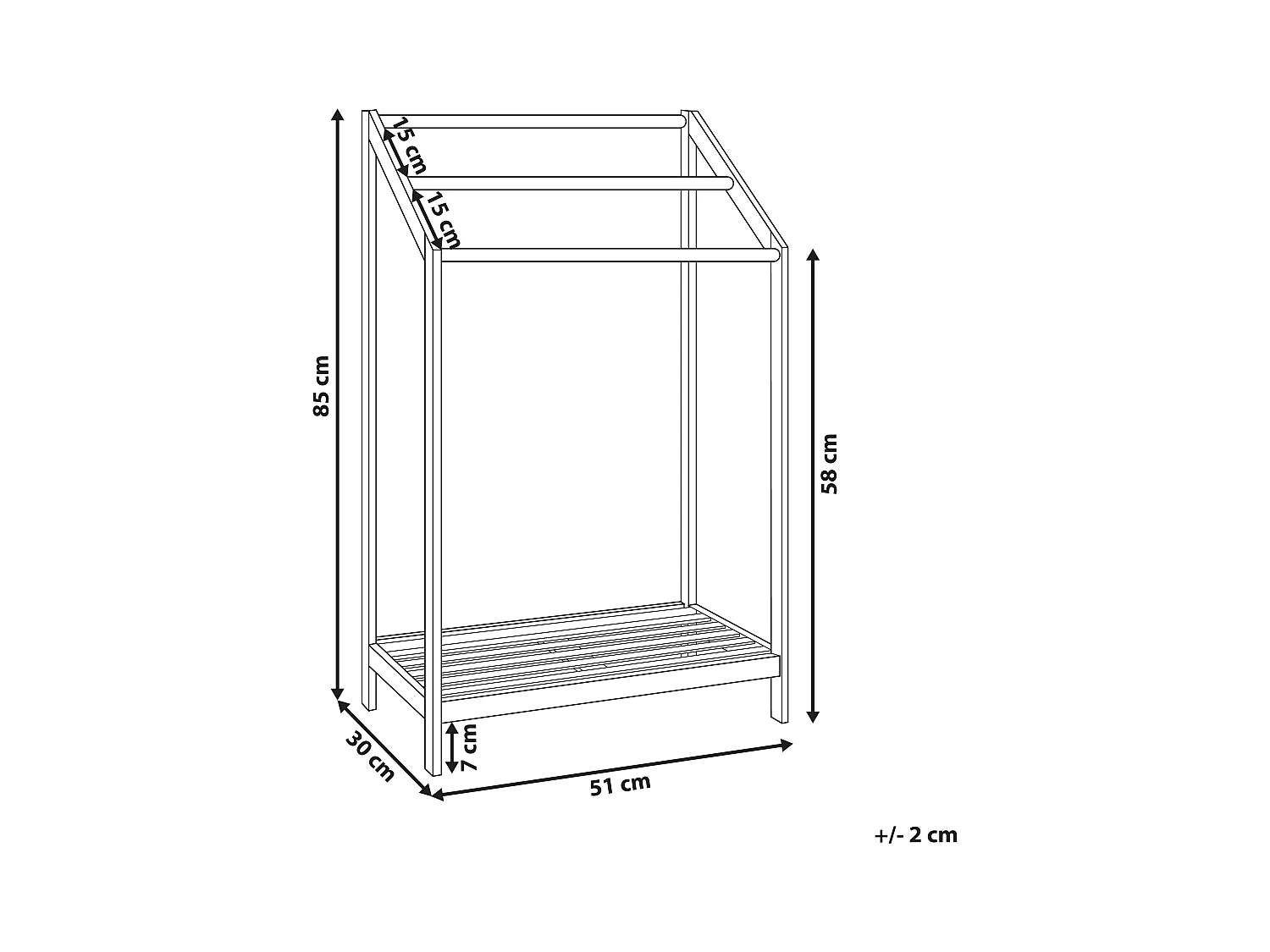 Handtuchhalter mit Ablage YUNGAS Bambusholz Hellbraun
