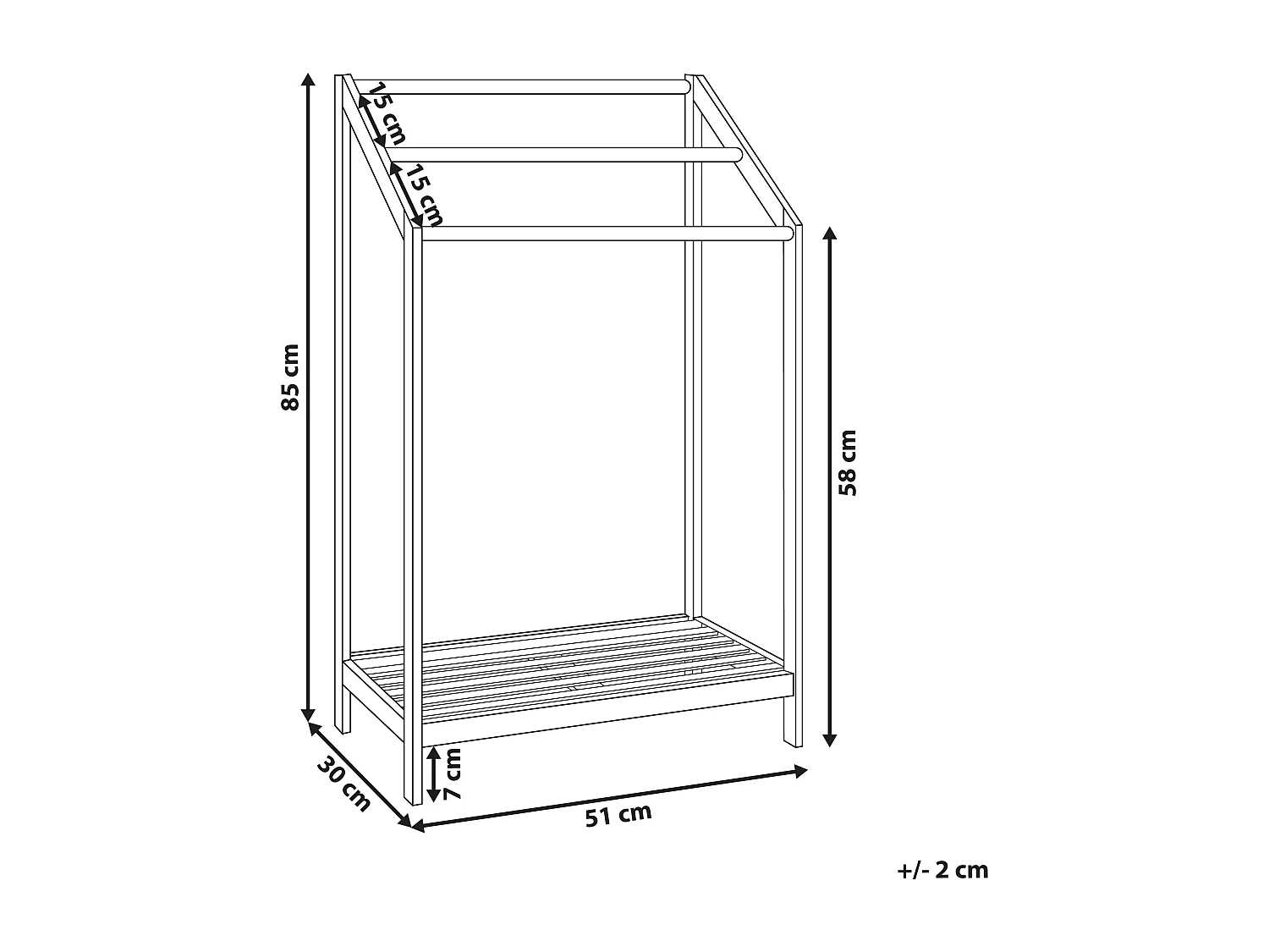 Porta asciugamani con ripiano YUNGAS Legno di bambù Marrone chiaro