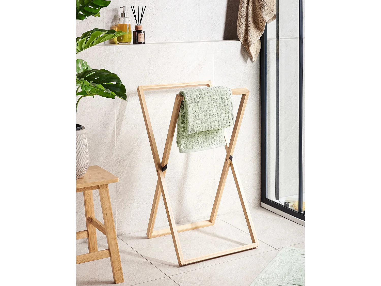 Towel Stand ARRAIAL Bamboo Light Brown