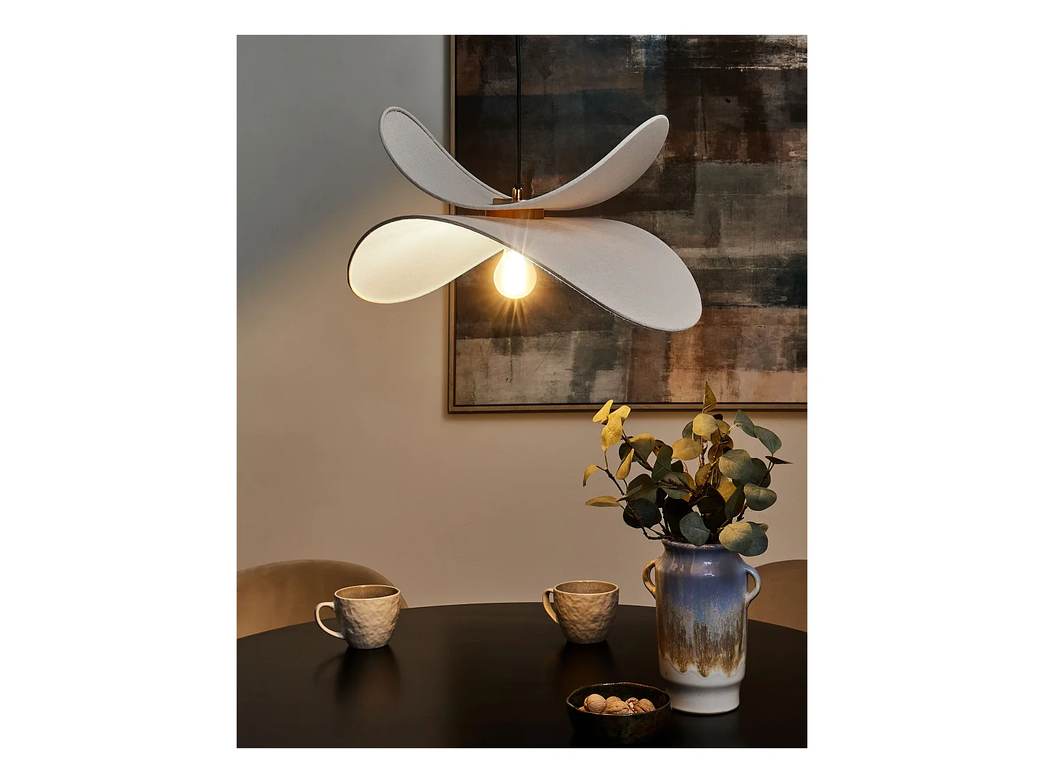 Lampe suspension MASCOTA Lin Gris clair