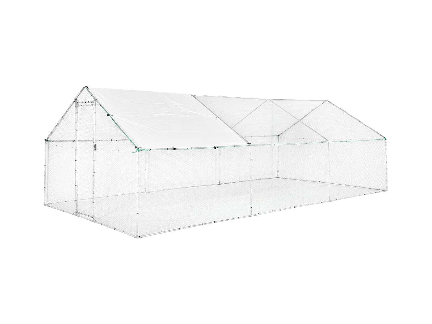 Recinto para gallinero y voladero de acero galvanizado gris et vert