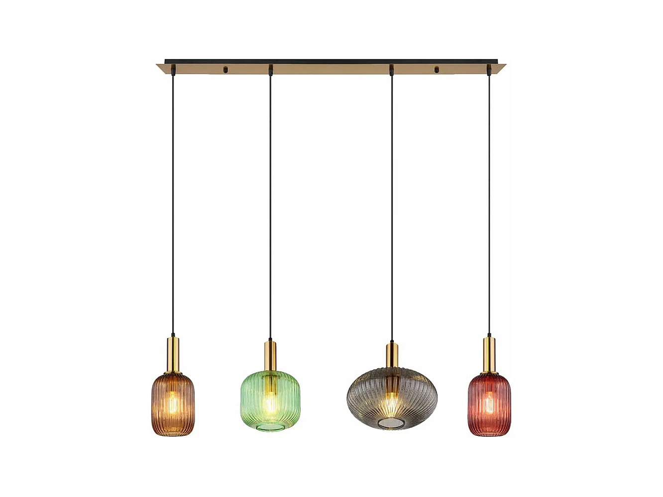 Lustre en verre, d115 cm xh130cm, multicolore