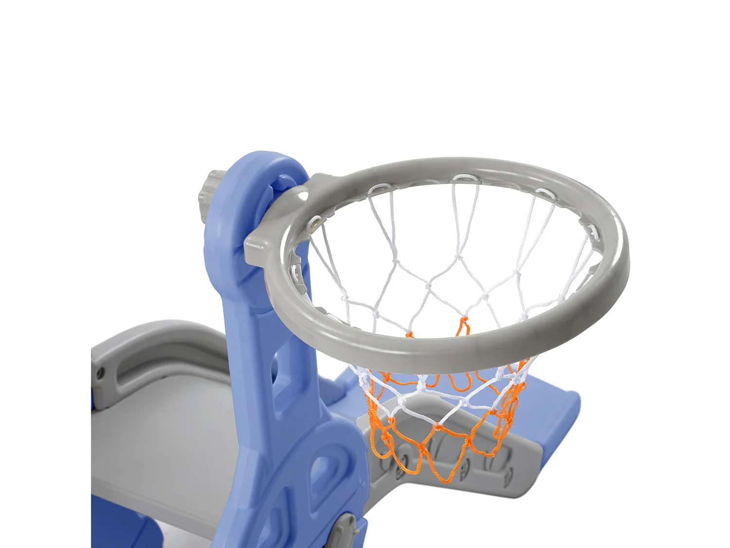 Toboggan pour enfants, aire de jeux pour enfants 4 en 1 avec panier de basket, échelle d'escalade, balançoire de jardin