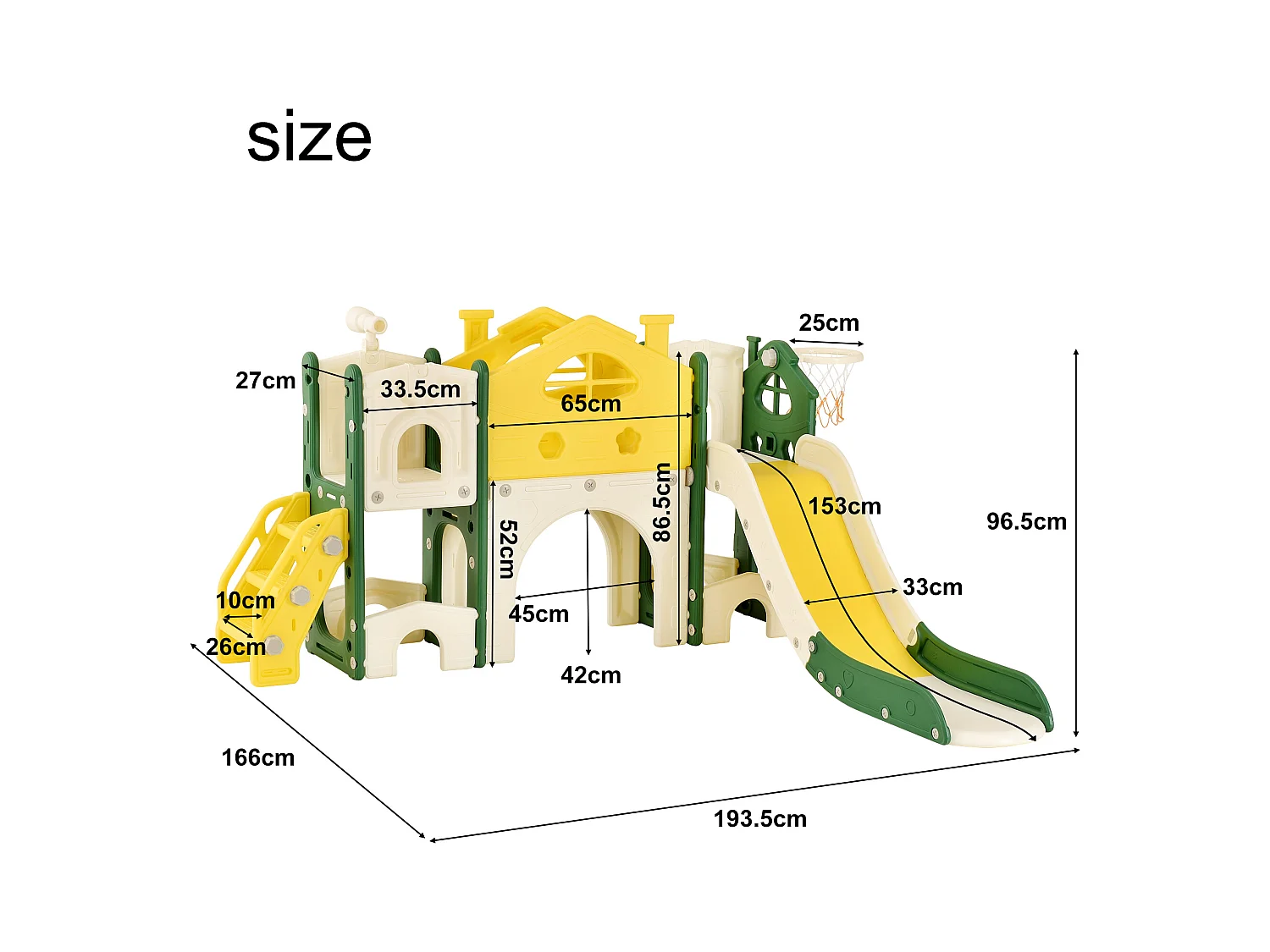 toboggan d'escalade pour enfants, toboggan 7 en 1, jeux d'escalade, de forage, allée de jeu, support de basket-ball