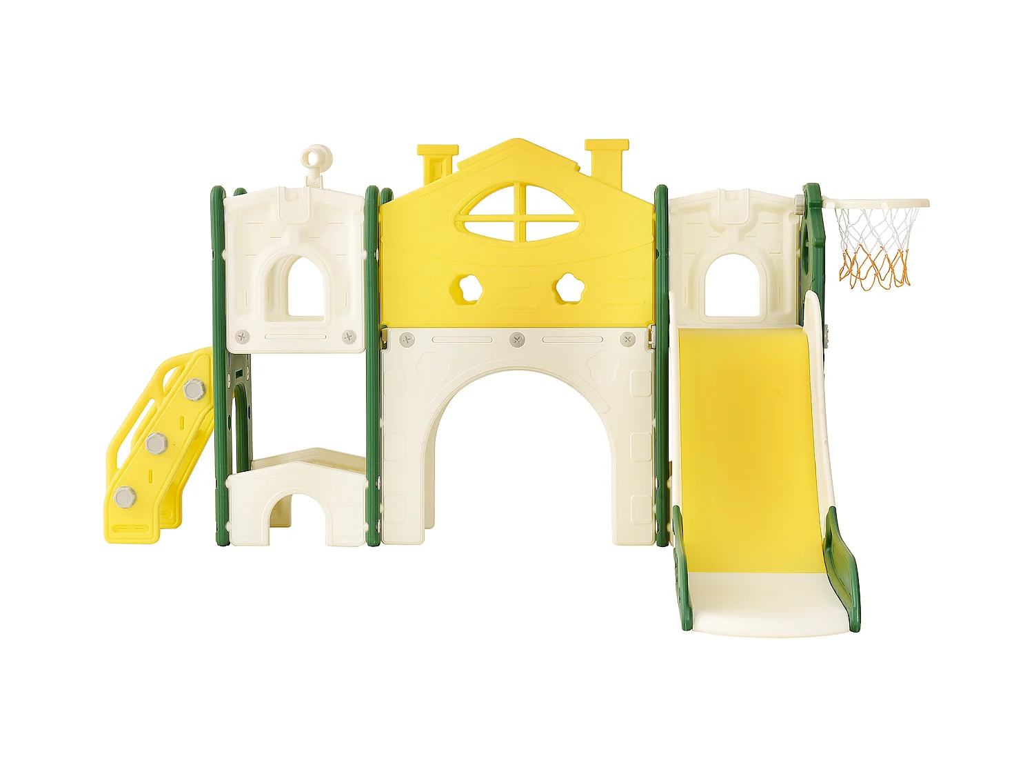 toboggan d'escalade pour enfants, toboggan 7 en 1, jeux d'escalade, de forage, allée de jeu, support de basket-ball